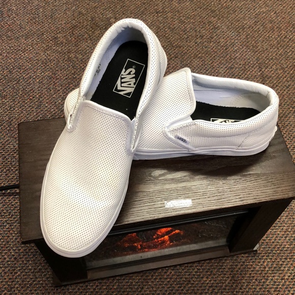 Vans Other - Men’s Vans Perforated leather slip ons, 10